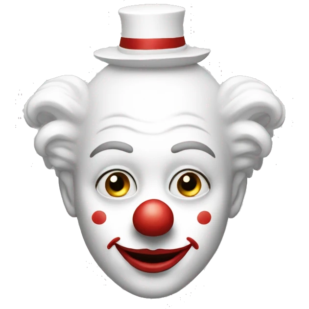 clown emoji but its all white colors and not a full corect circle emoji