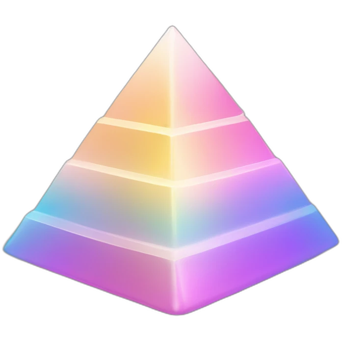 Pastel Gradient Hue Bismuth Pyramid emoji