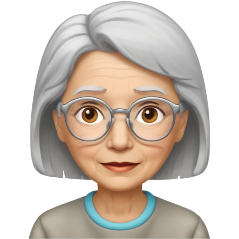 elderly woman with glasses emoji