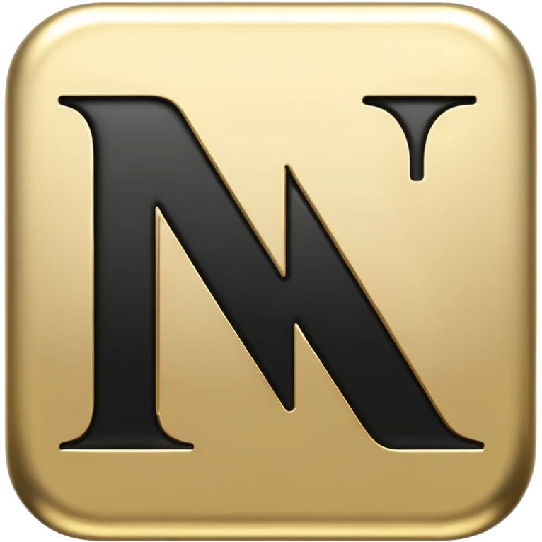 letter N in black and gold emoji