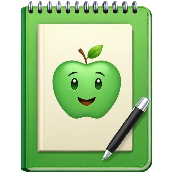 Caderno verde emoji