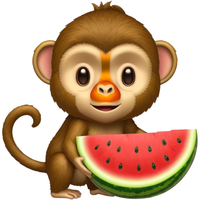 Monkey holding watermelon emoji