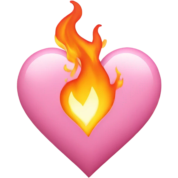 Pink pastel heart on fire emoji