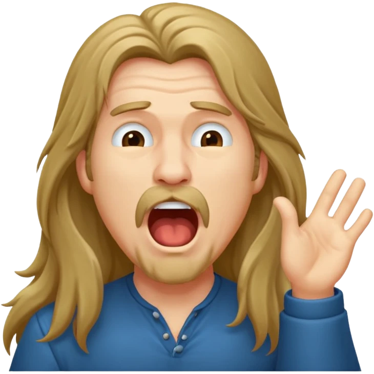 yawning long haired man emoji