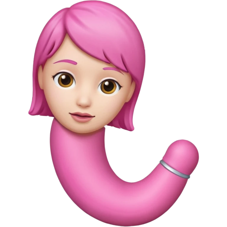 Реалистичный дилдо с головкой розового цвета emoji