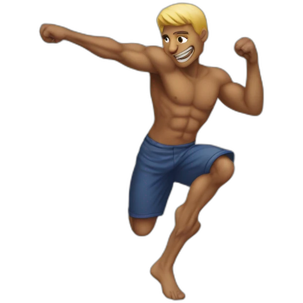 one legged man at an ass kicking contest emoji