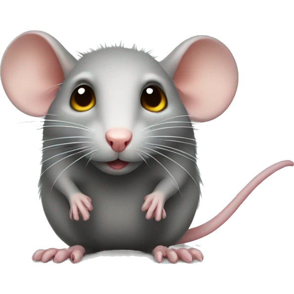 Rat with a long tail, beady eyes and small legs emoji