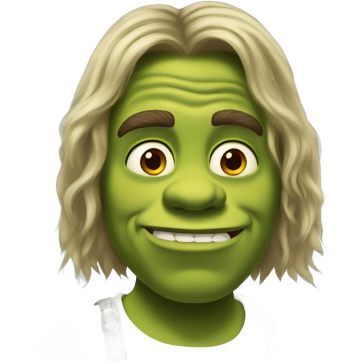 Shrek with long hair and dressed ghetto emoji