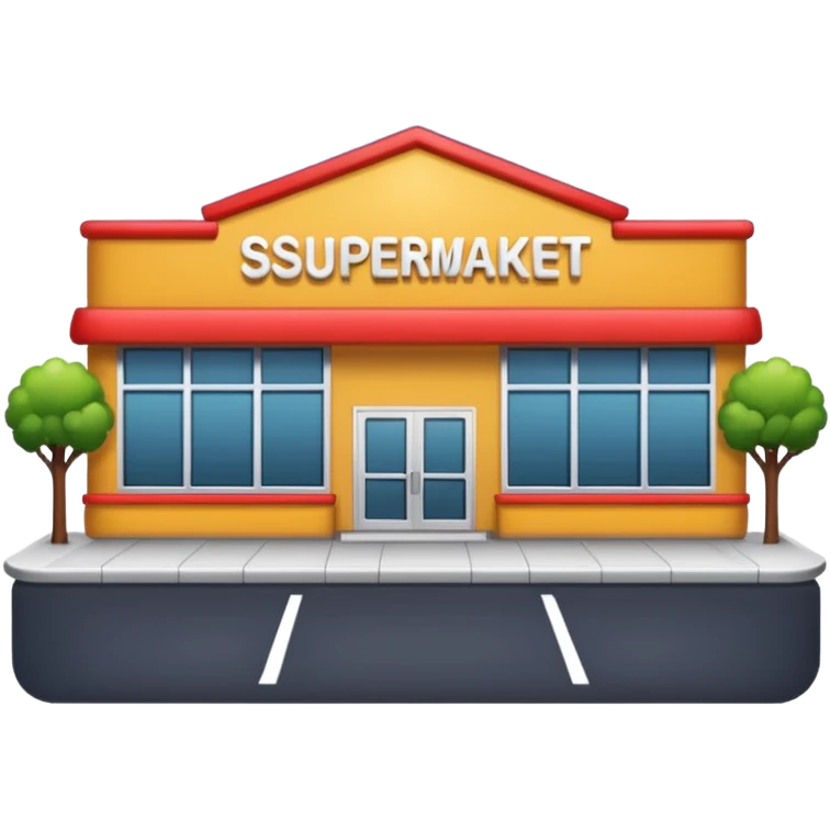 Super Market🛒Store From The Front And Outside  emoji