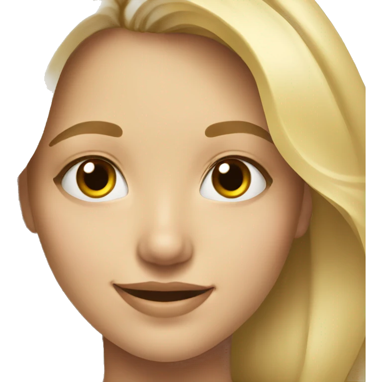 blonde girl portrait realistic smiling emoji
