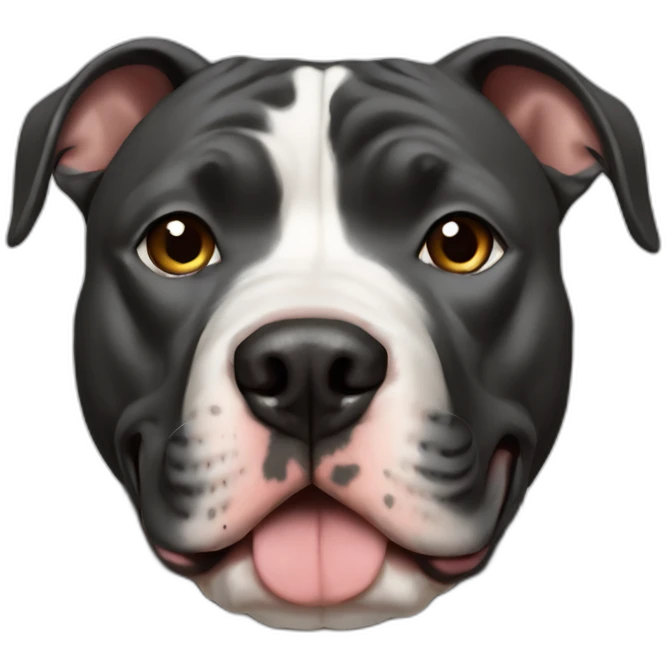 Dog american pitbull black Head emoji