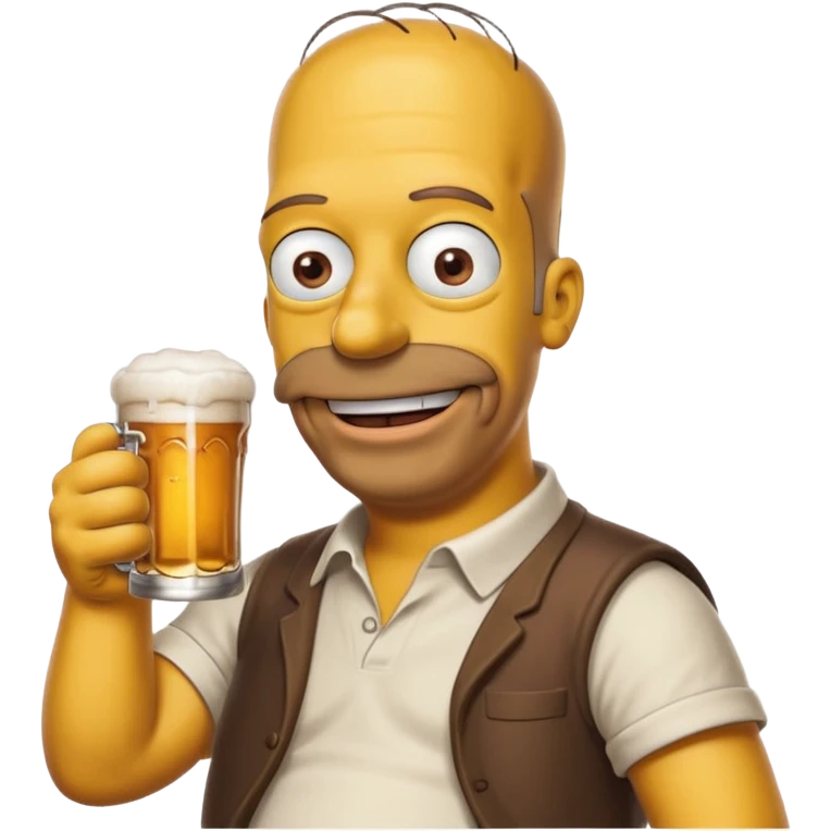 homer simpson smiling with a beer emoji