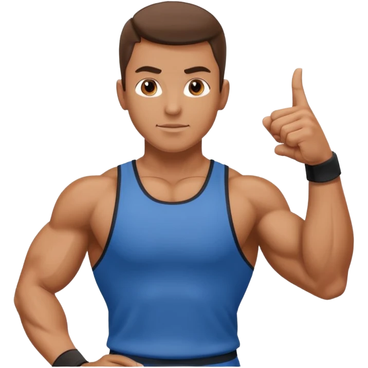 Gym trainer pointing at the camera emoji