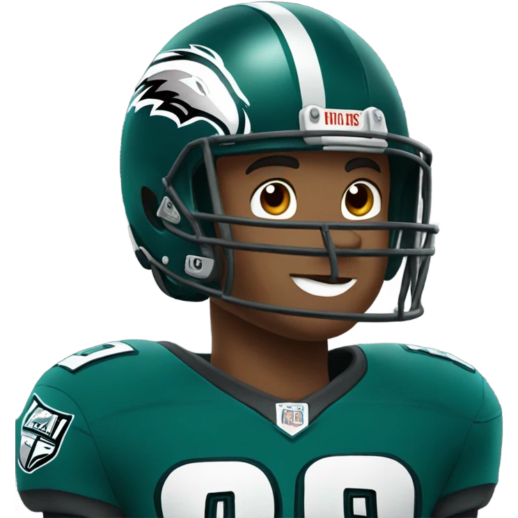 boy in helmet and gloves eagles player  emoji