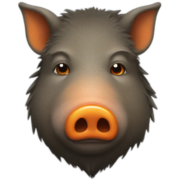 boar with two orange lines in face emoji