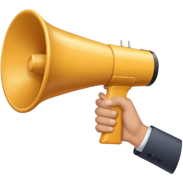 megaphone with a male hand emoji