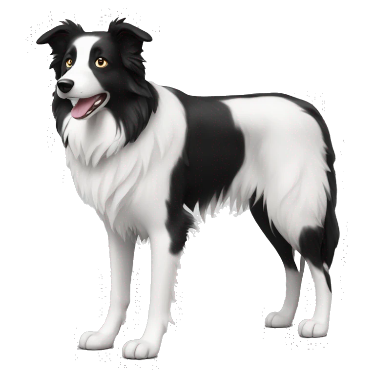 Black and white border collie emoji