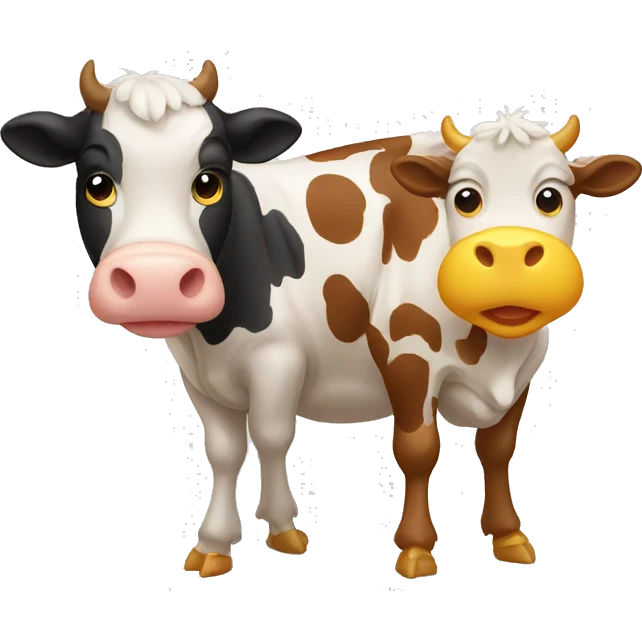 mixed chicken and cow emoji