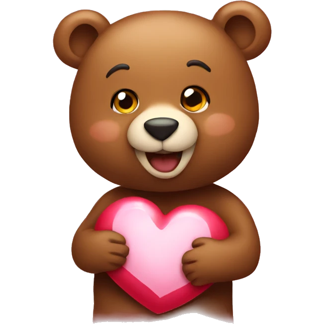 Bear holding heart emoji