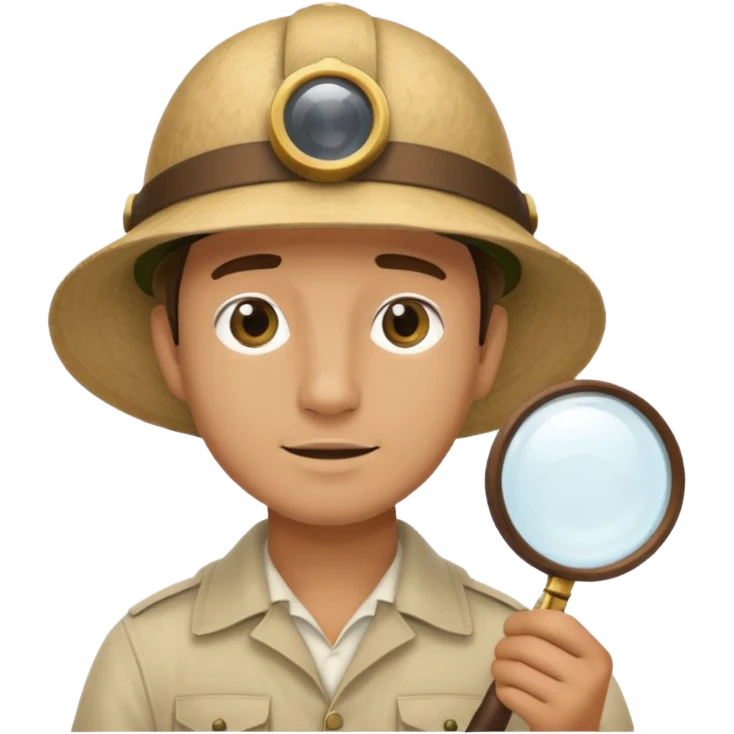 a man with jungle and magnifying glass emoji