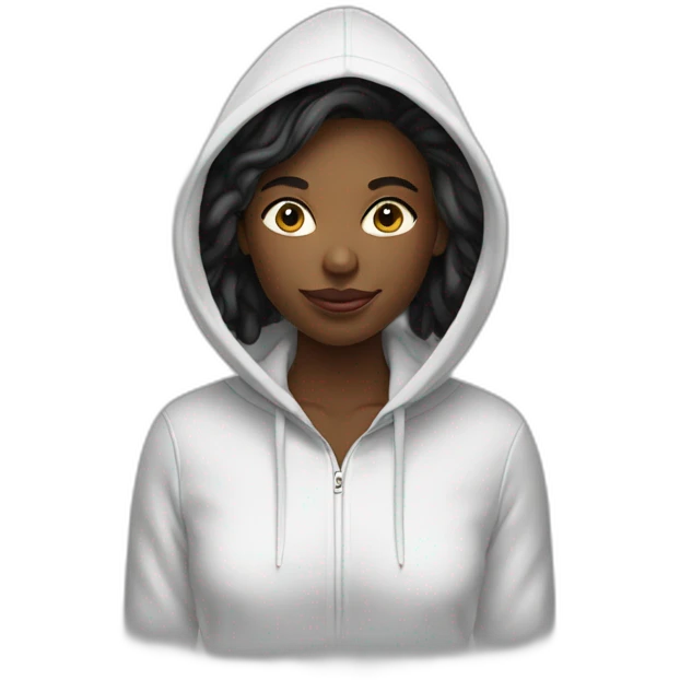 Black ladie using lacoste hoodie emoji