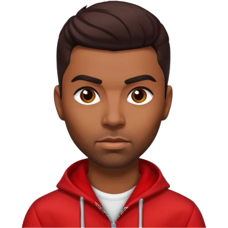 Ginuwine with dark brown hair, red outfit emoji