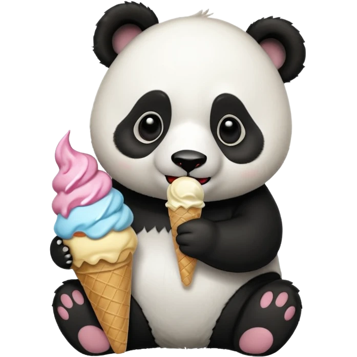 Panda eating ice cream emoji