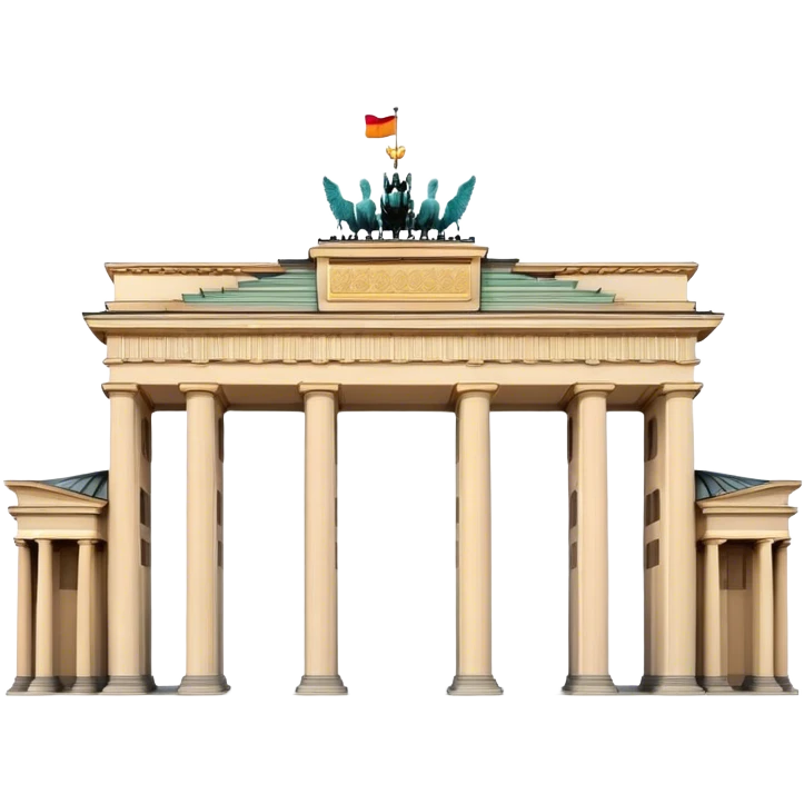 Cinematic Realistic Brandenburg Gate Landmark Emoji, depicted as the iconic neoclassical monument rendered with lifelike detail and dynamic, historic lighting. emoji