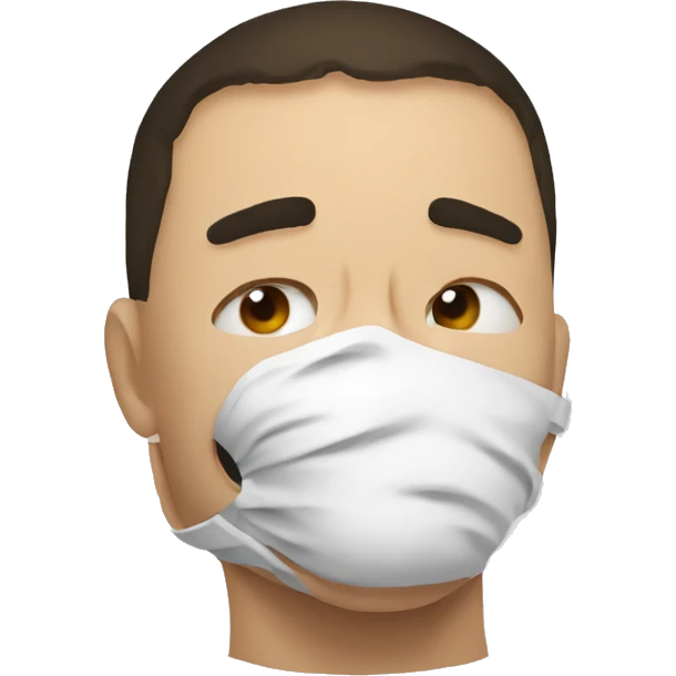 an mma fighter in pain covering his face emoji
