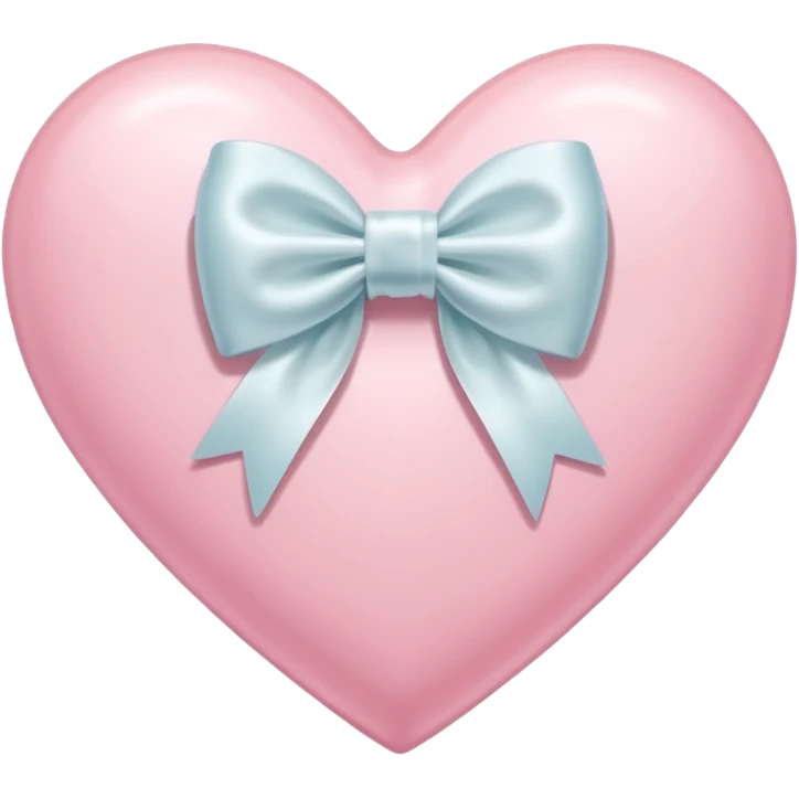Pastel pink heart with white bow emoji