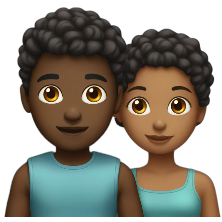 Black boy and girl  emoji
