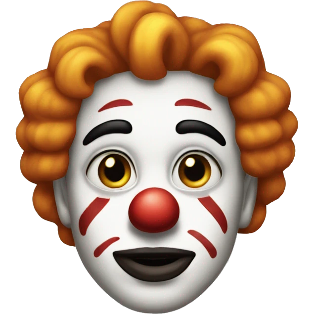 A normal emoji make up himself to a clown emoji