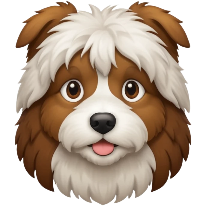 Brown and white shaggy dog emoji
