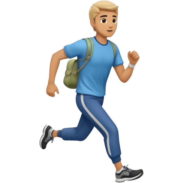 man running to the right, full body, walking clothes emoji