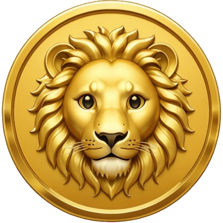 golden coin with lion face emoji