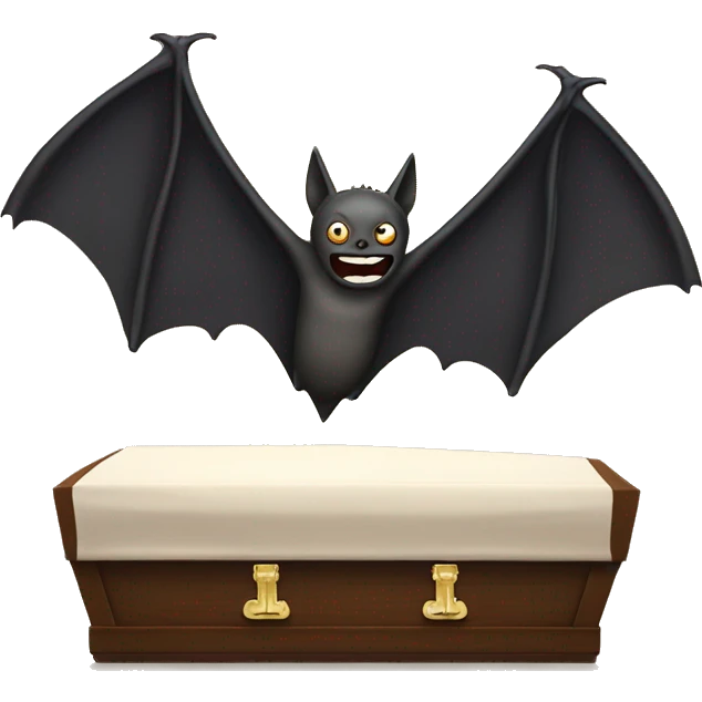 bat flying out of coffin emoji