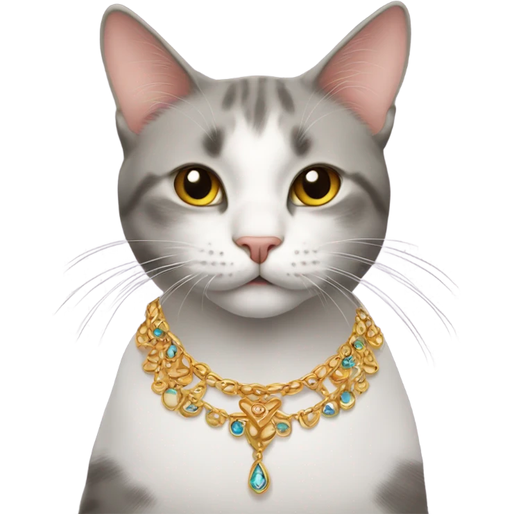 Cat wearing necklace  emoji
