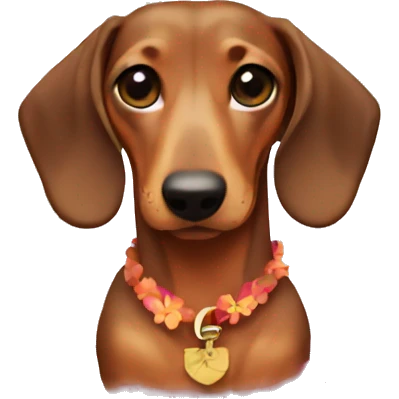 Dachshund wearing Hawaii Shirt  emoji
