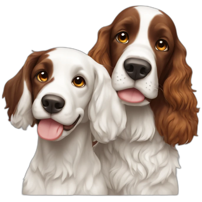 Couple and springer spaniel emoji