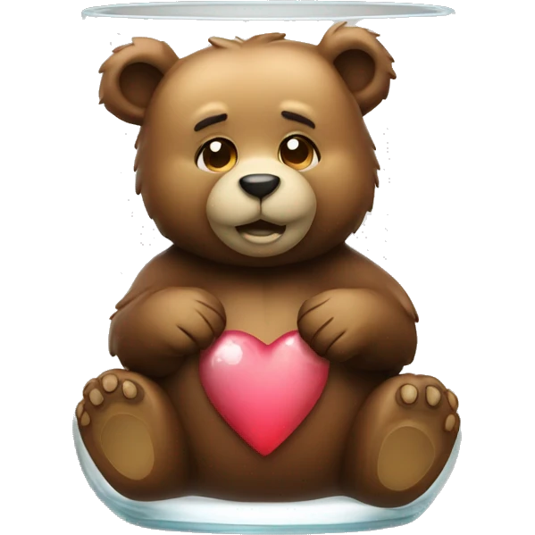 Bear with love glass emoji