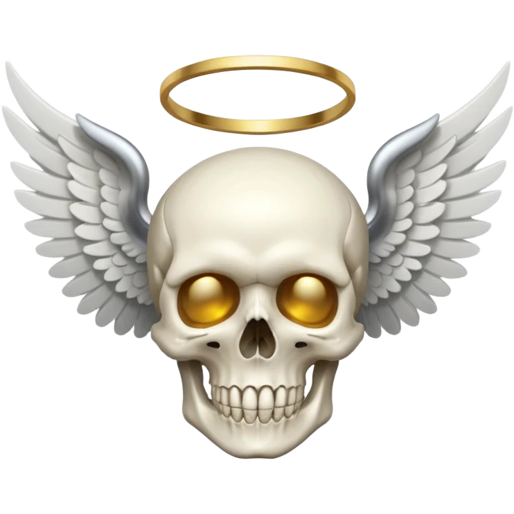 Skull emoji with wings and halo  emoji