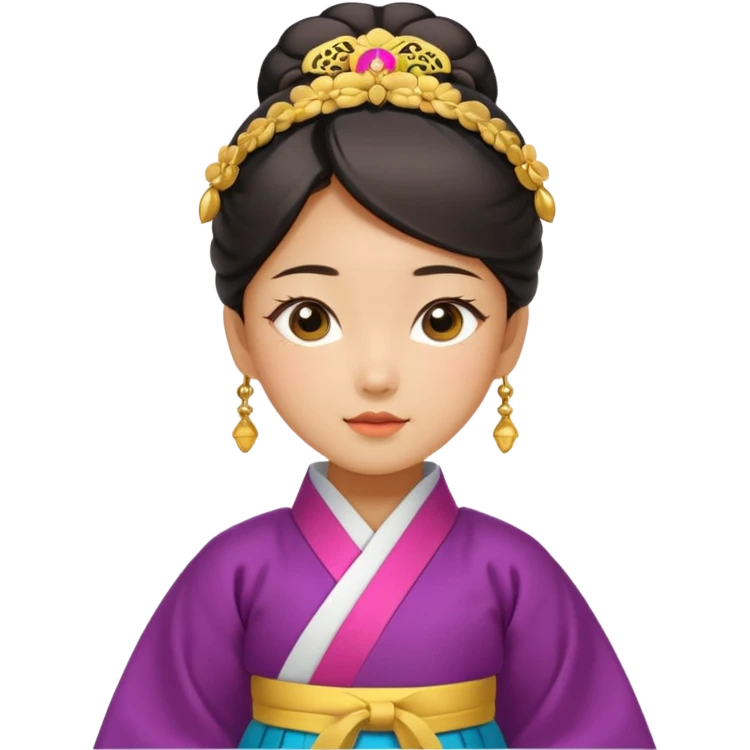 Asian girl wearing traditional Korean clothes emoji
