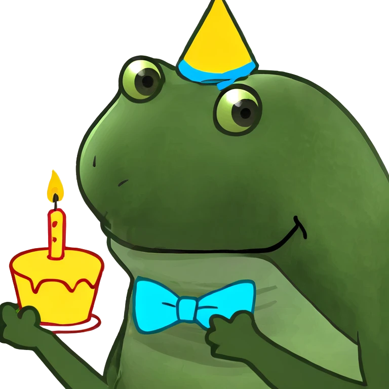 rainbow birthday cake with clouds landscape  emoji