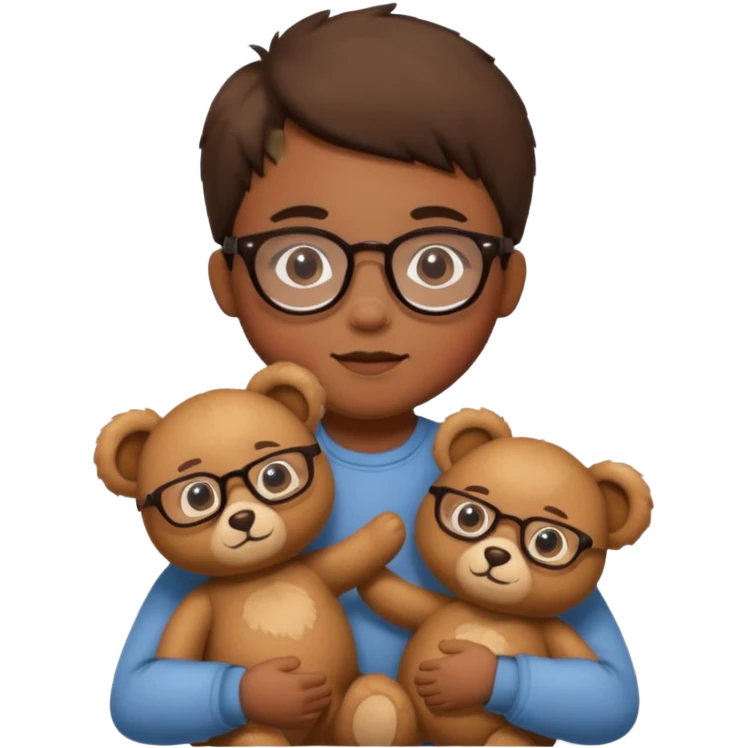 kid wearing glass with teddy bear  emoji