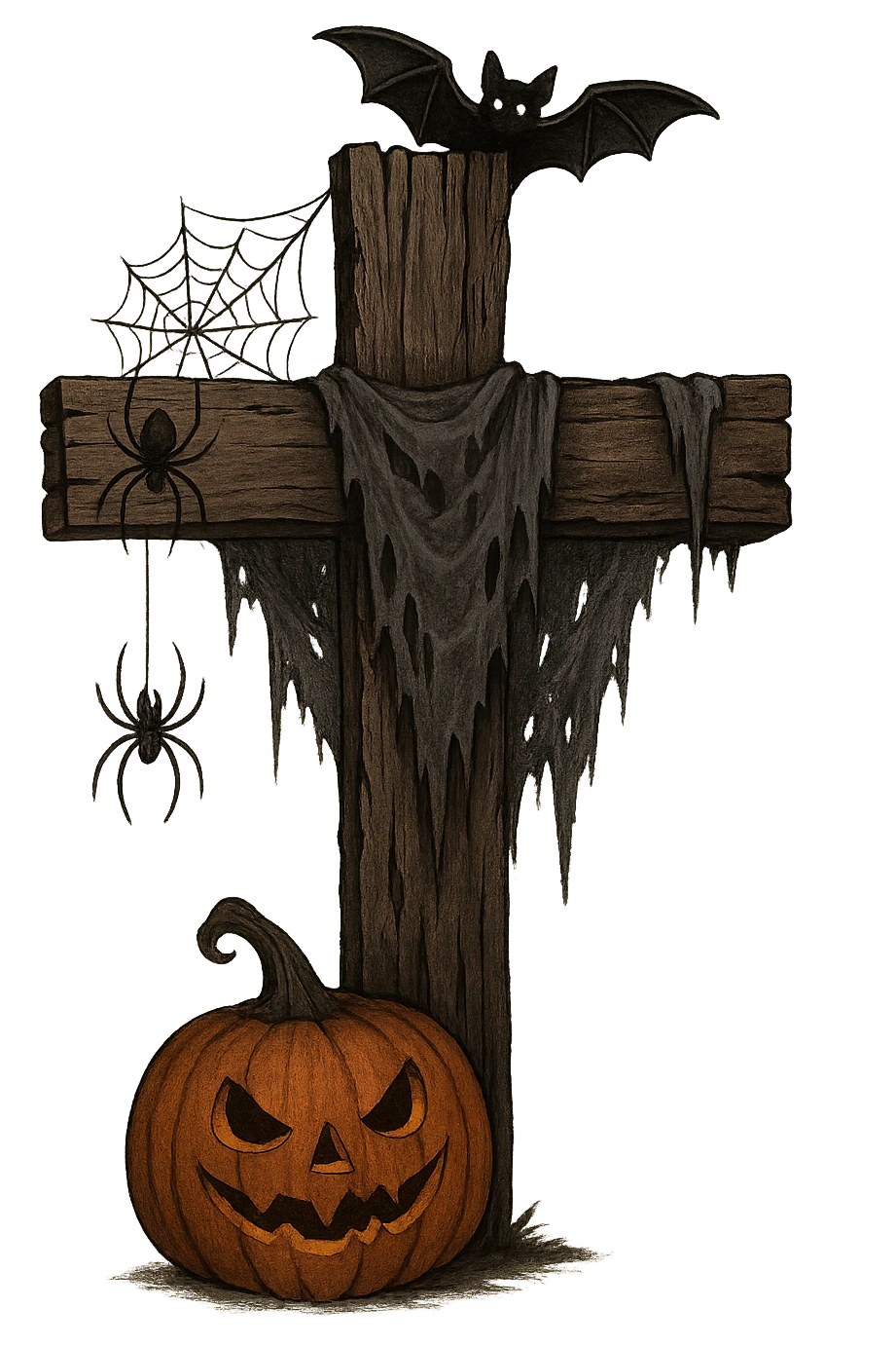 Halloween cross, no background emoji