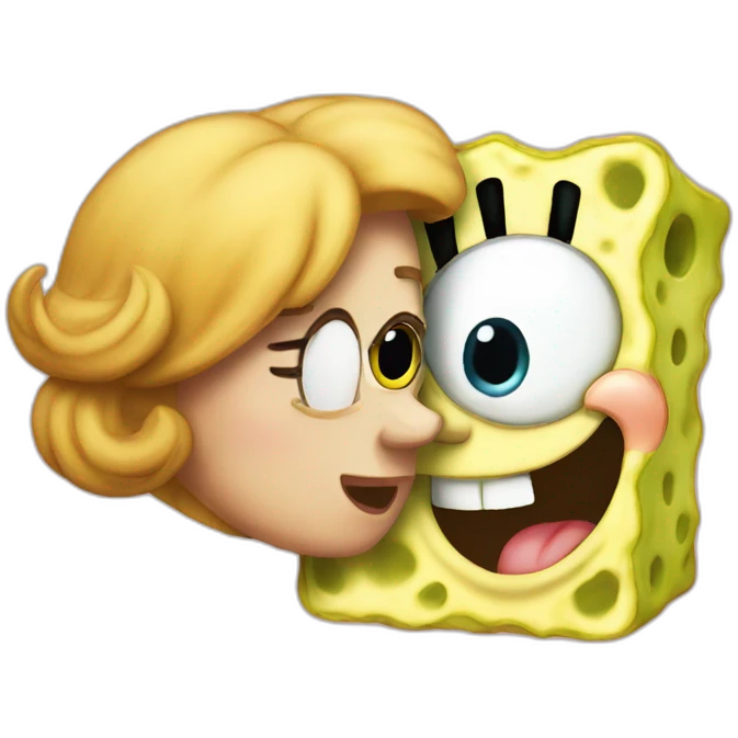 spongebob kissing sandy emoji