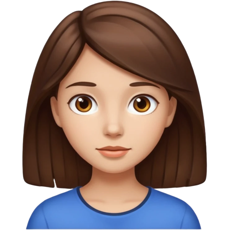 Kahverengi biraz açık ve kapalı saç renkli kız emoji