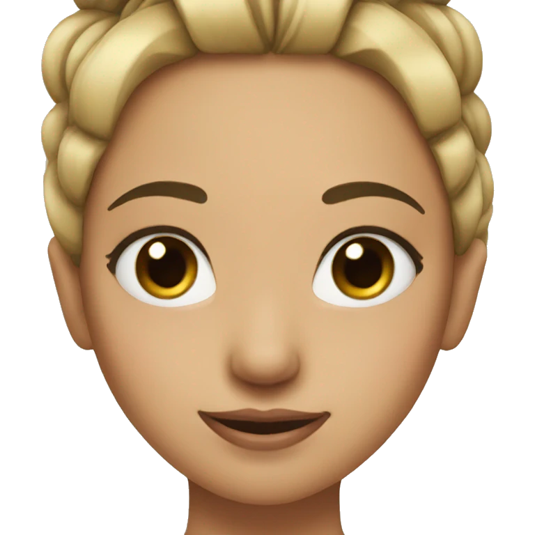 a girl with eyelashes and ponytail emoji