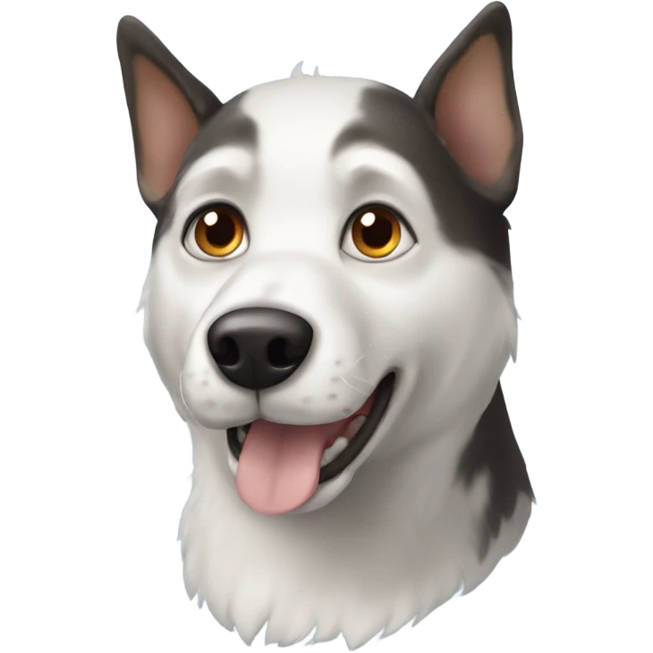 a terrier dog with husky eyes emoji