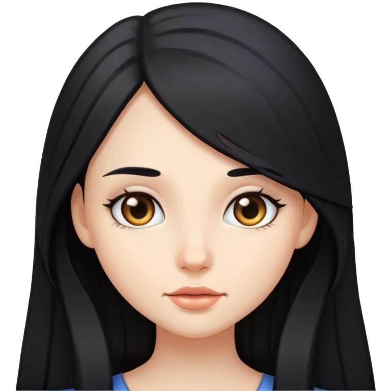 Девушка с длинными волосами чёрными emoji